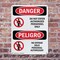 Signmission Do Not Enter Authorized Only Bilingual Danger Sign, Plastic, 10in W x 14in L, 2PK OS-2PACK-DS-P-1014-VS-1144 - alternate 2